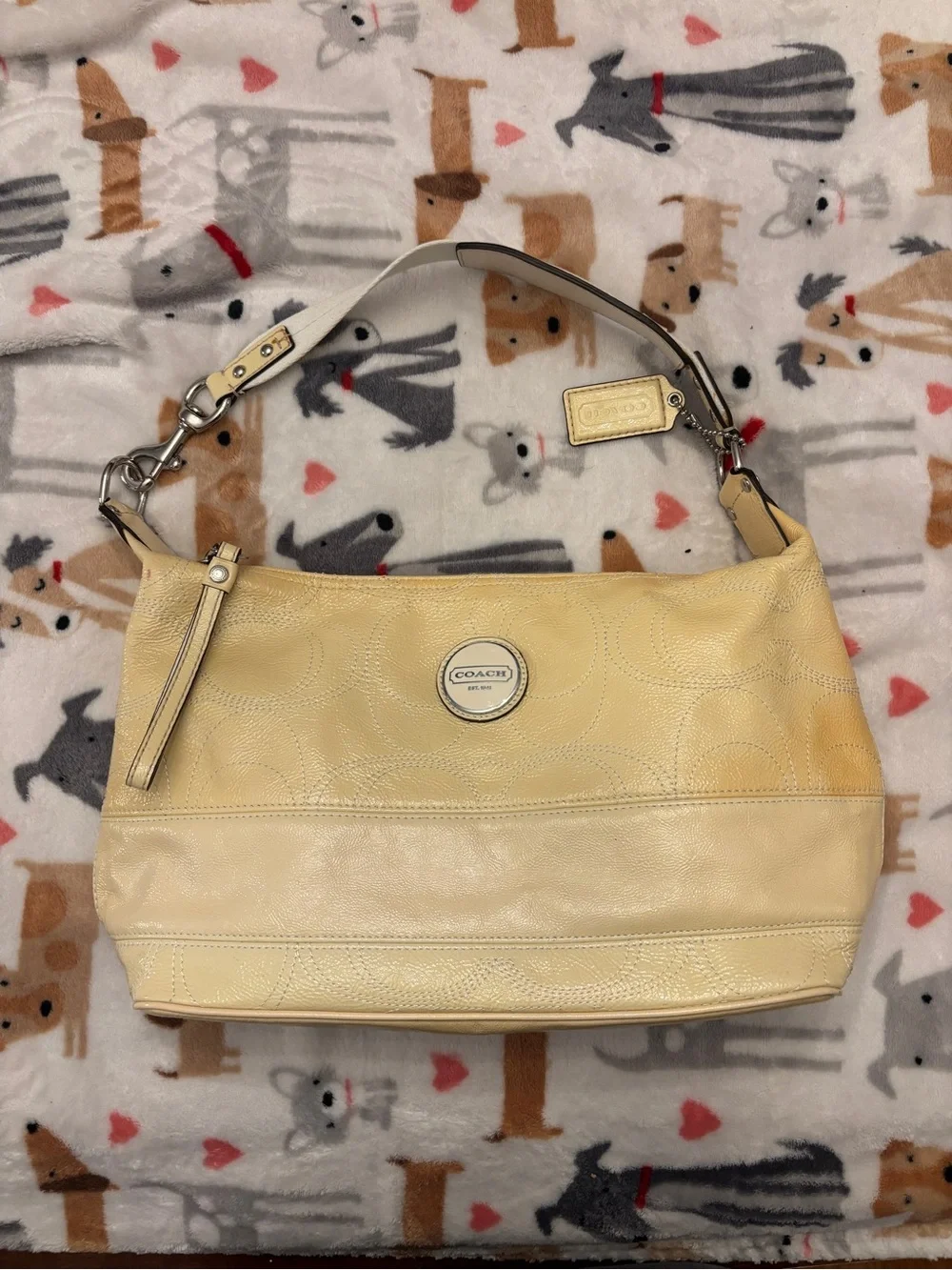 Coach Yellow Leather Shoulder Hobo Bag